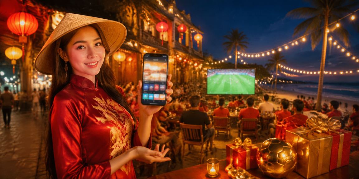 Người xem bóng đá tại chợ đêm Huế và theo dõi kèo cược sg90 trên điện thoại