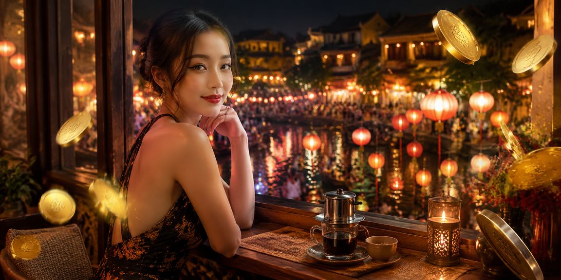 Thành viên sg90 tại Huế thưởng thức cà phê và kiểm tra tài khoản trên điện thoại